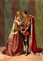 Hendrik V, koning van Engeland, die Catharina van Valois het hof maakt, akte V, scène II, "Koning Hendrik V" van William Shakespeare