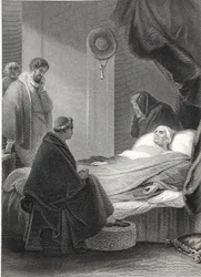De Dood van Kardinaal Wolsey, gegraveerd door A.H. Payne