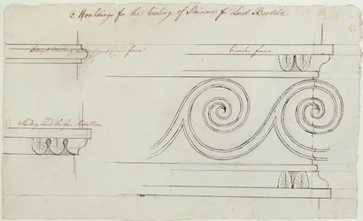Ontwerp voor de lijsten op de trap, Headfort House, 1772