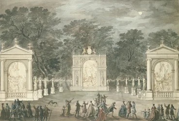De illuminaties bij Buckingham House ter gelegenheid van de verjaardag van koning George III, 4 juni 1783