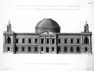 De Zuidelijke Gevel van Register House, Edinburgh, gegraveerd door J. Roberts, 1773