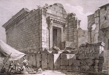 Uitzicht op de Tempel van Aesculapius, pub. 1764