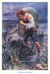 De modderpoel van wanhoop, uit The Pilgrims Progress gepubliceerd door John F Shaw & Co, ca. 1900