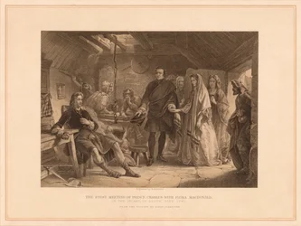 De eerste ontmoeting van prins Charles met Flora Macdonald, 1747 1878