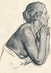 Een studie in Sanguine, c1900