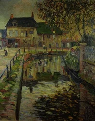 Kanaal door een dorp