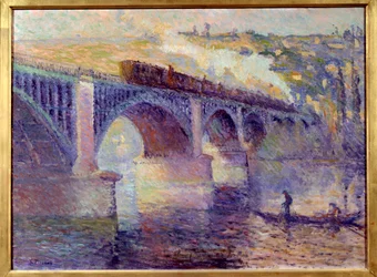 De Engelse brug bij zonsondergang