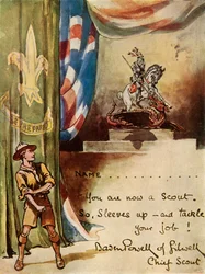 Ontwerp voor inschrijvingskaart scouts, 1944
