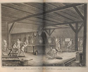 Glas maken. Uit Encyclopédie door Denis Diderot en Jean Le Rond d