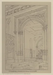 Ingang naar de verschillende Rechtbanken, Guildhall, City of London