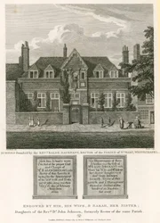 Scholen gesticht door de eerwaarde Ralph Davenant, rector van de parochie van St Mary, Whitechapel