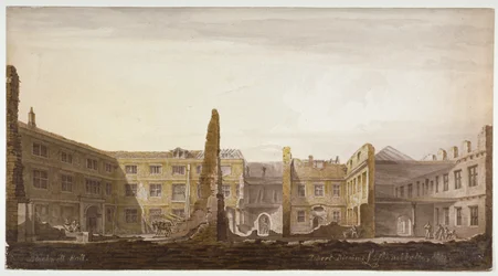 Blackwell Hall tijdens de sloop, City of London