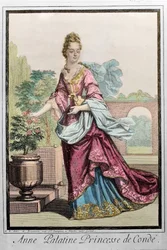 Anne Palatine, Prinses van Condé - gravure door Robert Bonnart