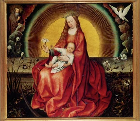 Madonna met kind, begin 15e (schilderij op hout)
