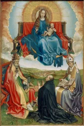 Madonna in de glorie met stichter en de heiligen Petrus en Augustinus