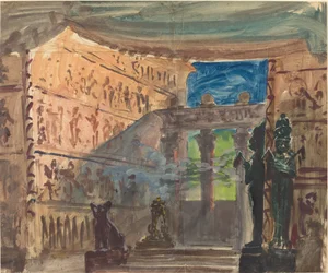 Interieur van een oude Egyptische tempel