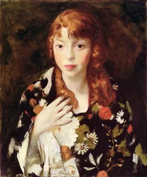 Edna Smith in een Japanse Omslagdoek, ca. 1915