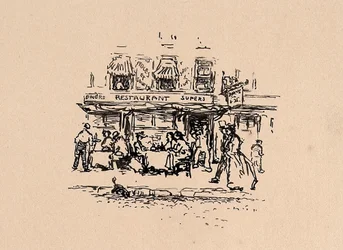 Waar we dineerden in het Quartier Latin, Parijs, in 1896