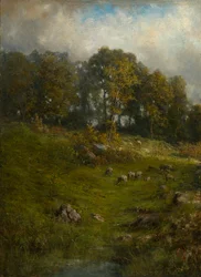 Een weide op een heuvel (late 19e - begin 20e eeuw)