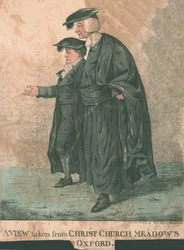 Een uitzicht vanaf Christ Church Meadows, Oxford, 1807