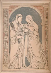 Een marmeren mozaïekfoto, door Baron H. De Triqueti, Parijs, 1893