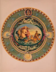 Plateau in Majolica-aardewerk, 1863