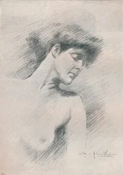 Vrouwelijke studie, ca. 1895