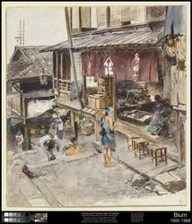 Een straat in Ikao, Japan, III