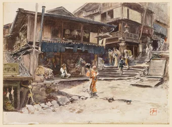 Een straat in Ikao, Japan, I