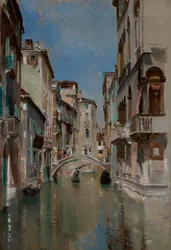 Kanaal in Venetië, San Trovaso wijk, ca. 1885