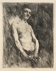 Halfnaakt figuur van een man