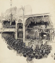 Openingsscène van het Japanse parlement, 1890