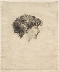 Profiel van een meisje, 1800s