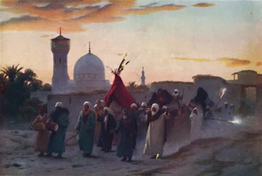 Een Huwelijksstoet in Menzala: De Thuiskomst van de Bruid
