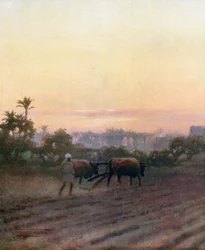 Late arbeid (kleurenlitho)