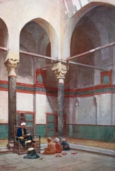 Sebeel van de moskee van sultan Kelaun (kleurenlitho)