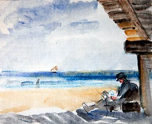 Lezen op het Strand