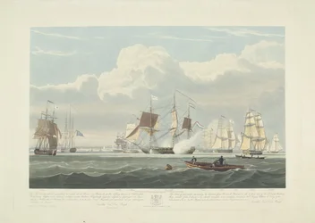 Vertrek van twaalf Nederlandse koopvaardijschepen uit de haven van Portsmouth, 1833 (plaat 3)