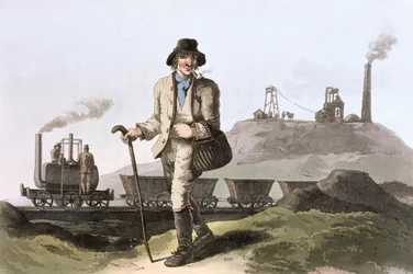 Blenkinsop-stoomlocomotief bij Middleton-mijn in de buurt van Leeds, West Yorkshire