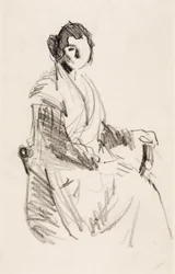 Zittende vrouw