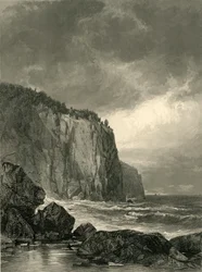Lake Superior, ingang naar Baptism Bay, 1872
