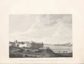 Illustratie uit het boek Geselecteerde uitzichten in Mysore, het land van Tippoo Sultan van Home, Robert en uitgegeven door Published by Mr. Bowyer (gb, 1794)