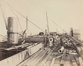 Dekscène van de Great Eastern, 1857