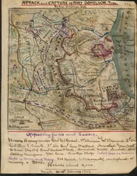 Aanval op en inname van Fort Donelson, Tenn. door generaal U.S. Grant U.S.A. LOC gvhs01.vhs00078