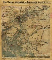 Aanval op Ft. Pulaski Savannah, Georgia, april 1862. LOC gvhs01.vhs00277