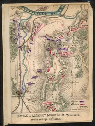 Slag bij Lookout Mountain, Tennessee 24 november 1863. LOC gvhs01.vhs00173