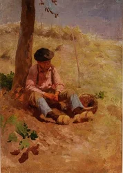 Veldwerker rustend