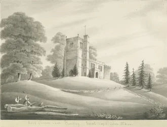 Arley Kerk: sepia tekening, 1824