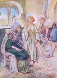 De jeugd van Jezus, uit Het Bijbel Prentenboek uitgegeven door Thomas Nelson, ca.1950