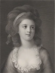 Halflang portret van Sophie of Apollonia Helena Potocka als jong meisje